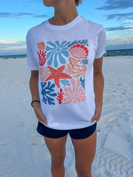 Floral + Coral Tee