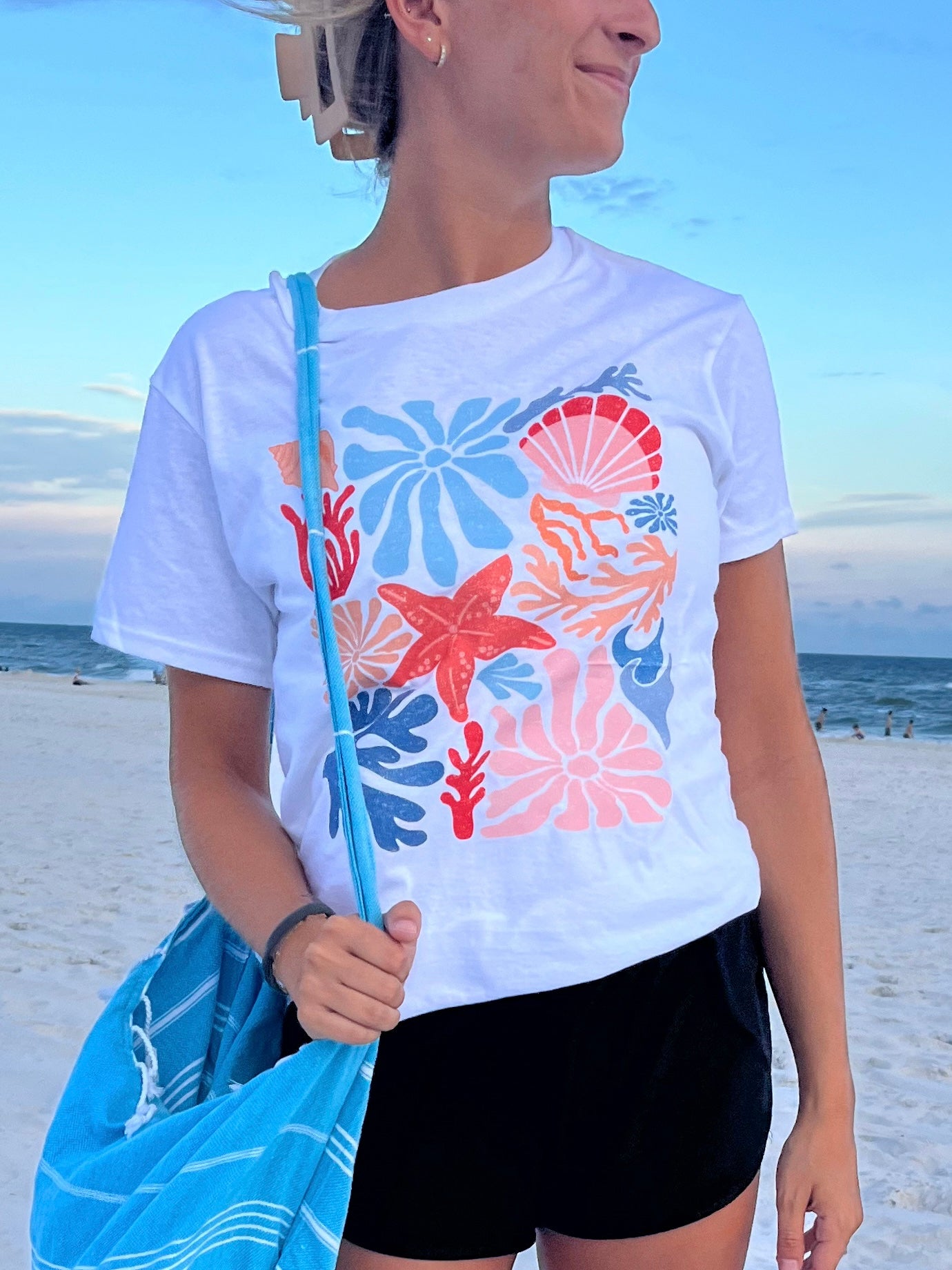 Floral + Coral Tee