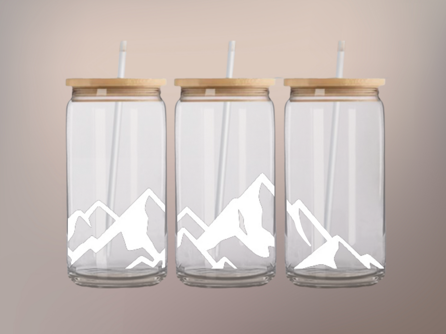 Mountain Sips: 16oz Glass Cup - Perfect for Dreamy Sipping