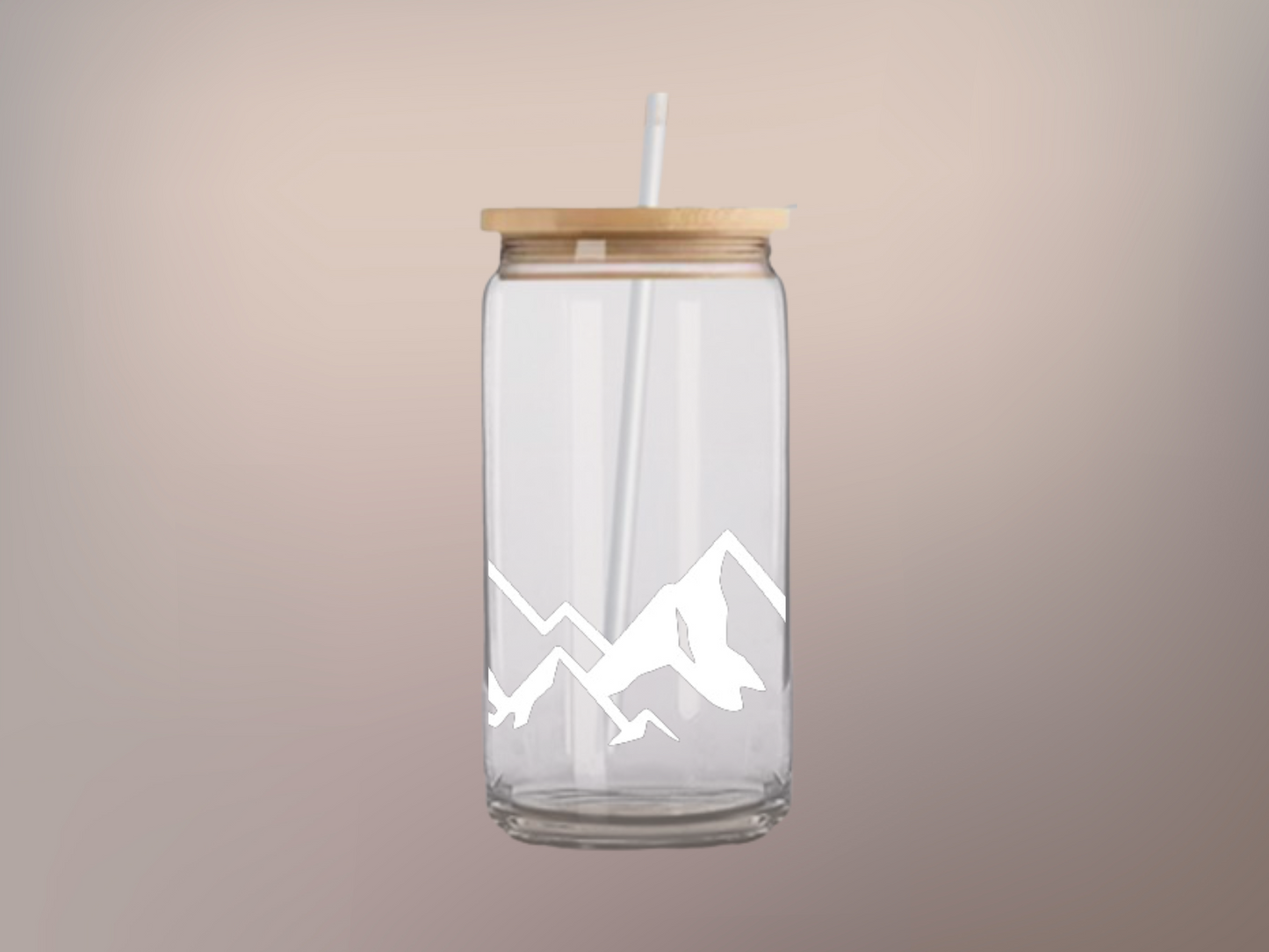 Mountain Sips: 16oz Glass Cup - Perfect for Dreamy Sipping