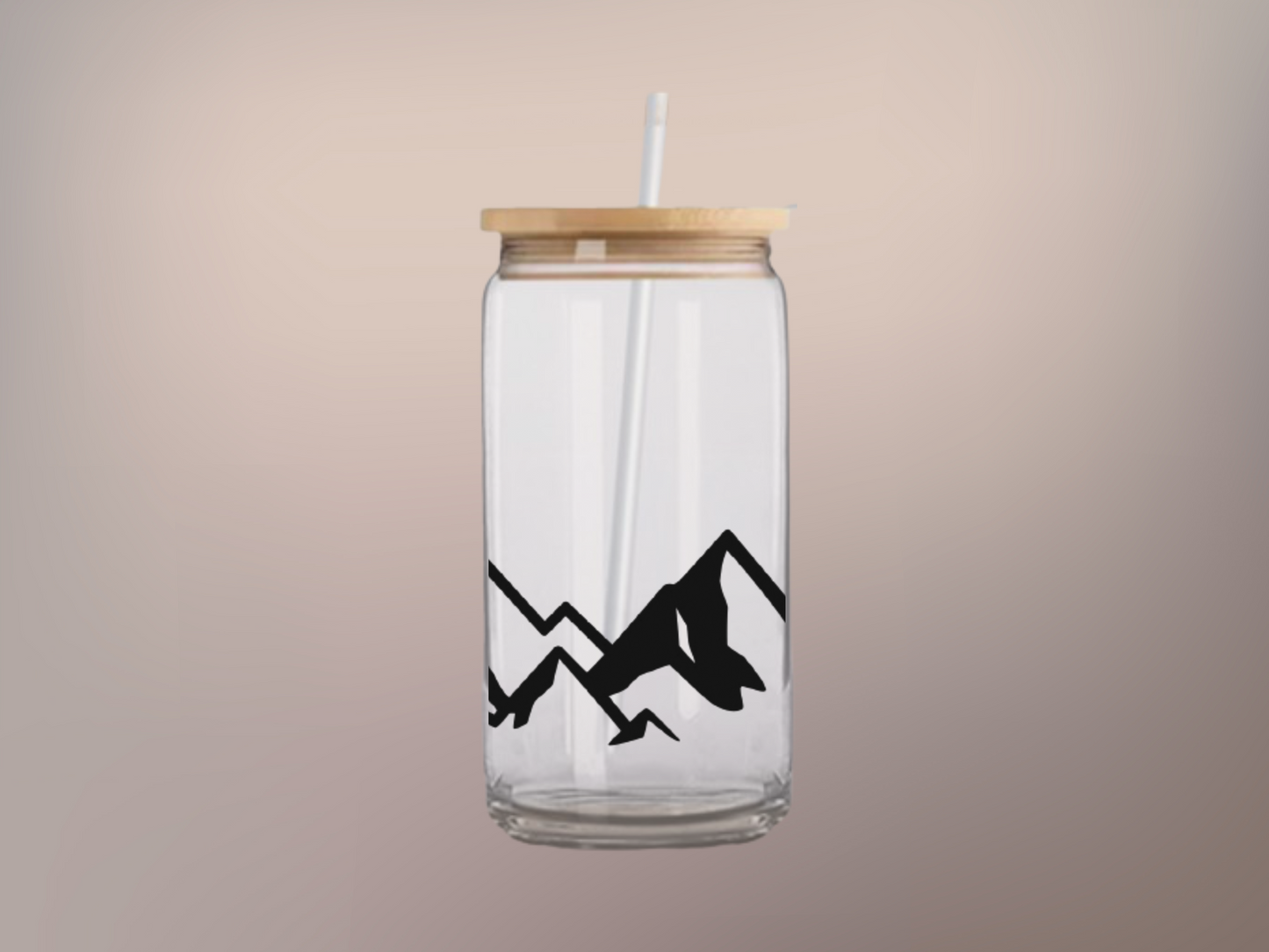 Mountain Sips: 16oz Glass Cup - Perfect for Dreamy Sipping