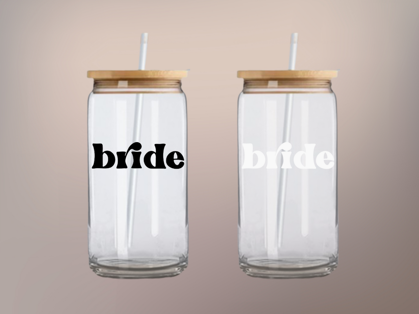 Bride Sips: 16oz Glass Cup - Elevate Your Special Day