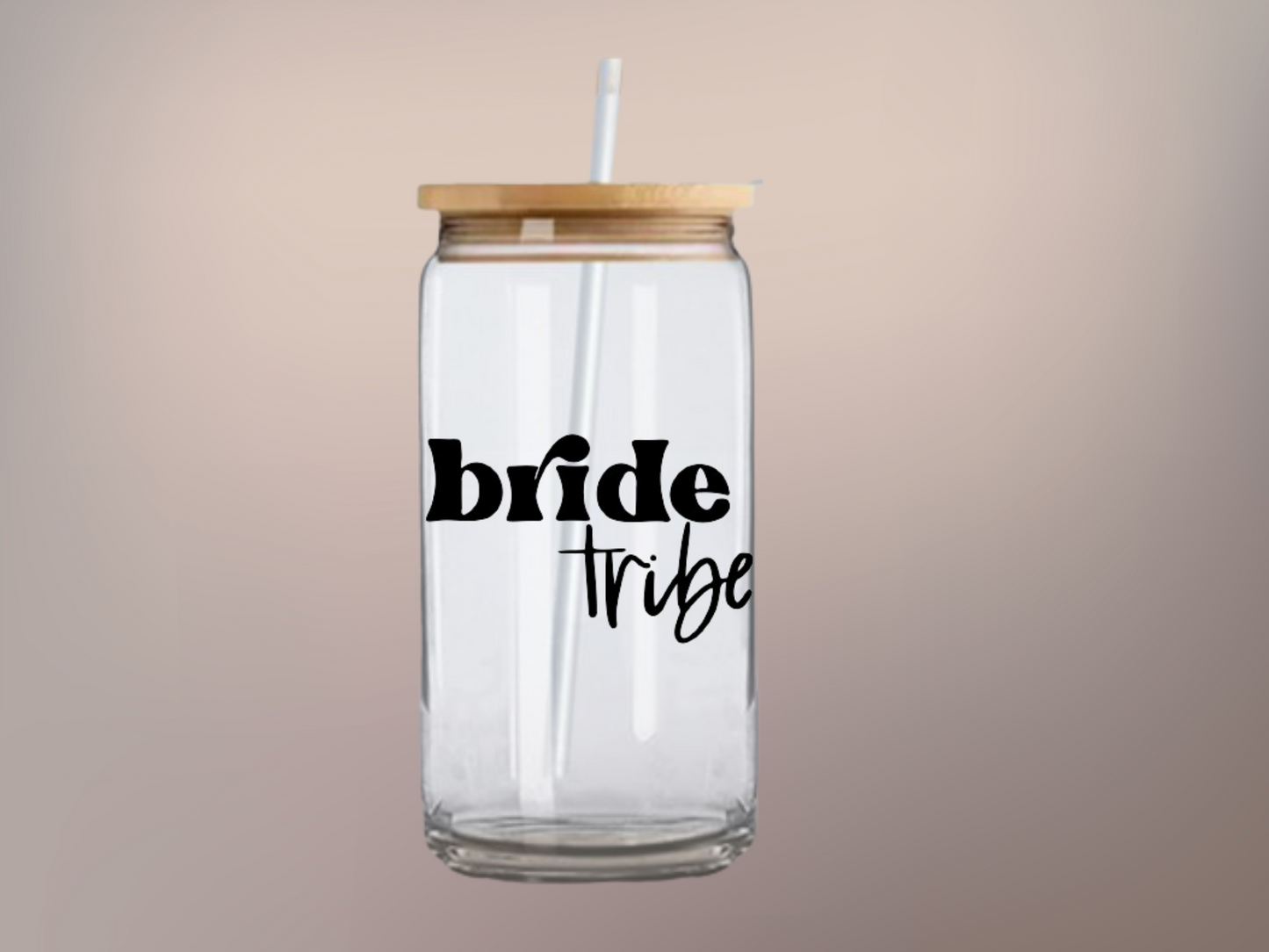 Bride Tribe Sips: 16oz Glass Cup - Ideal Wedding Surprise