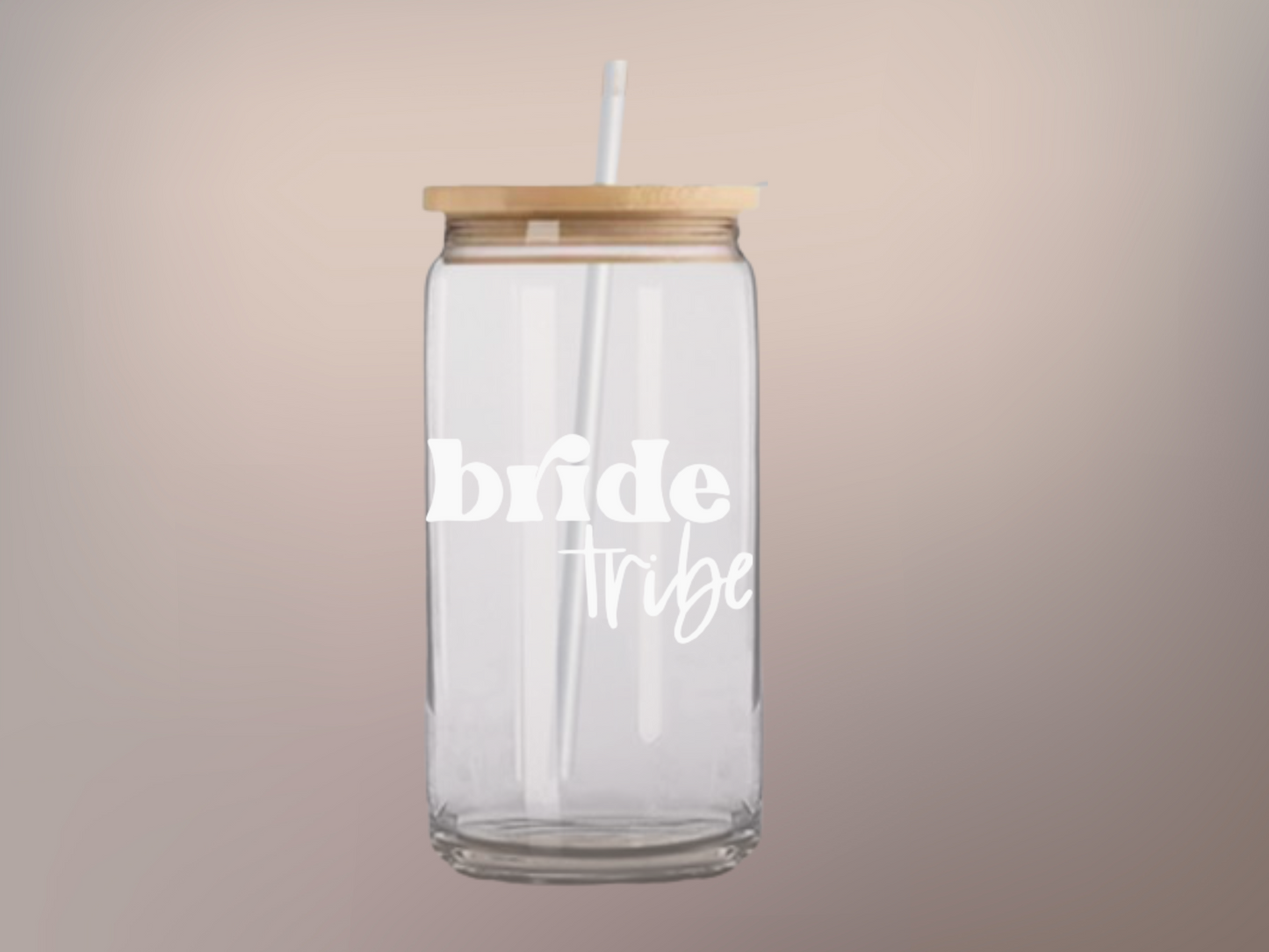 Bride Tribe Sips: 16oz Glass Cup - Ideal Wedding Surprise