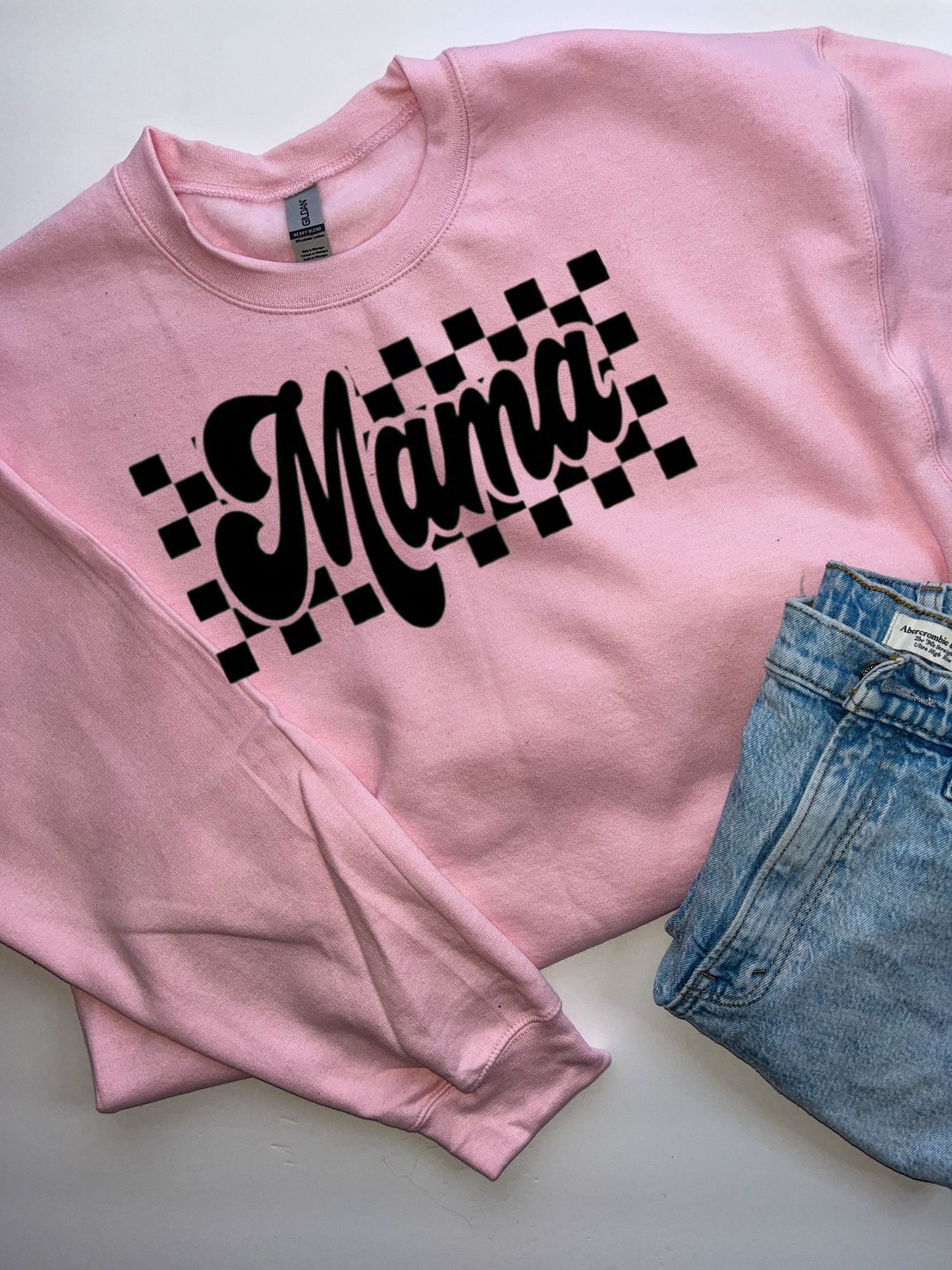 Checkered Mama Crewneck