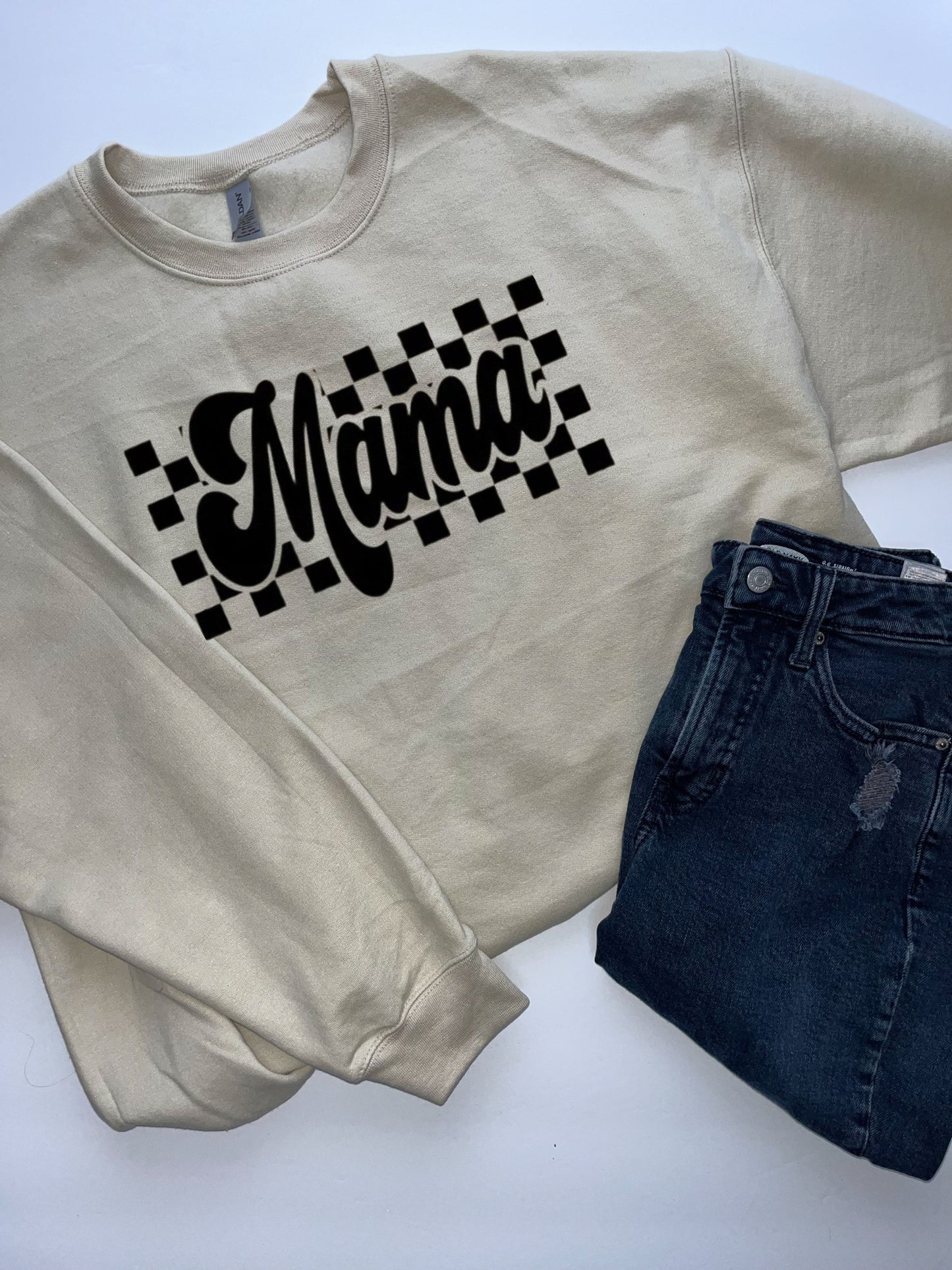 Checkered Mama Crewneck